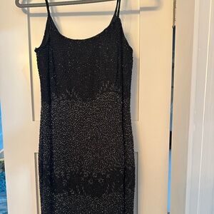 Black Sequins Mini Dress